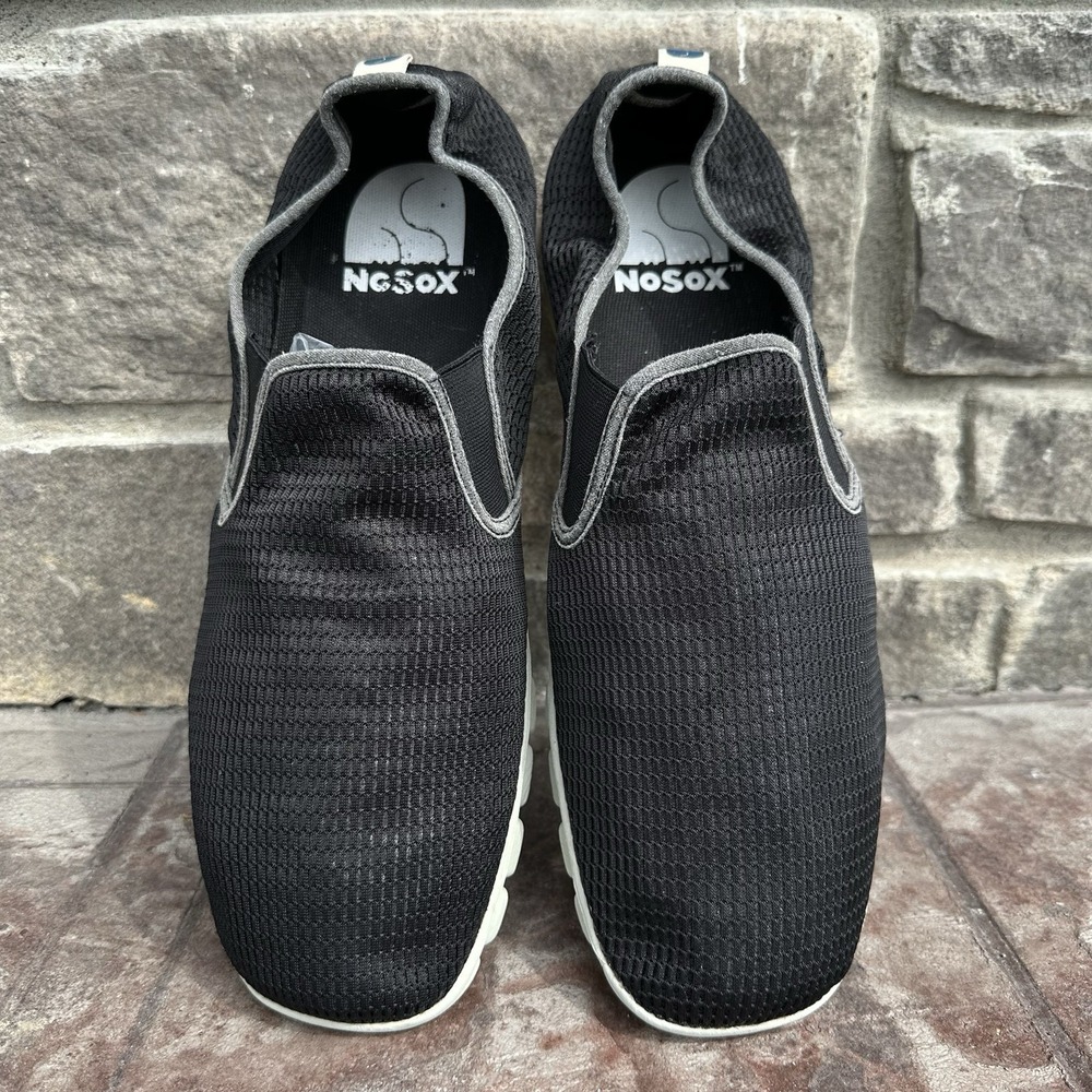 Mens 13W NoSoX Wino Deer Stags‎ Black Mesh Slip On Shoes Casual Lightweight - Picture 3 of 9